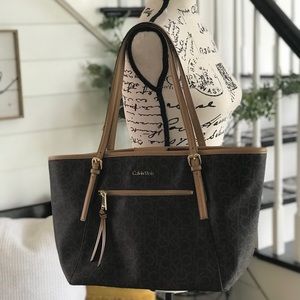 CALVIN KLEIN Brown Leather Tote